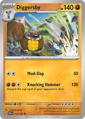 Pokemon TCG - Obsidian Flames - #113 -Diggersby - Uncommon