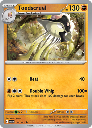Pokemon TCG - Obsidian Flames - #119 -Toedscruel - Uncommon
