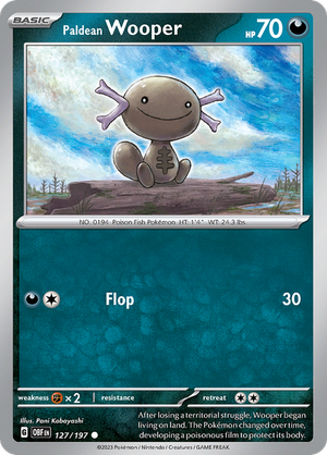Pokemon TCG - Obsidian Flames - #127 -Paldean Wooper - Common
