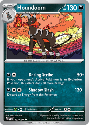 Pokemon TCG - Obsidian Flames - #133 -Houndoom - Uncommon