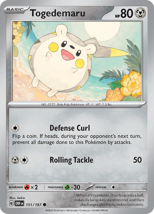 Pokemon TCG - Obsidian Flames - #151 -Togedemaru - Common