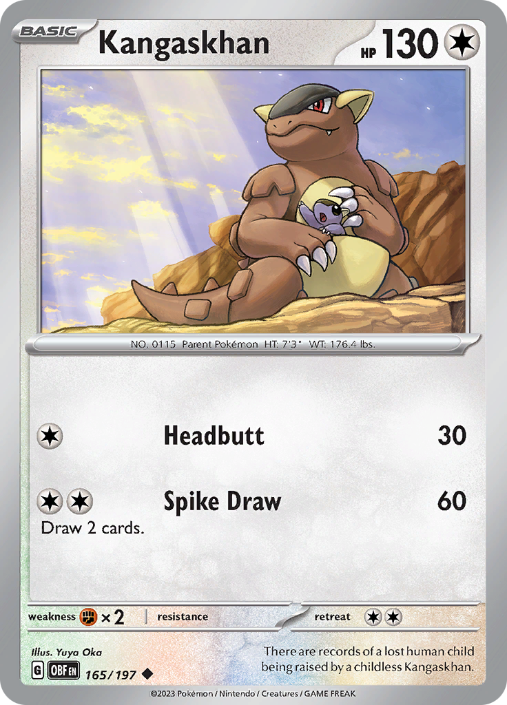 Pokemon TCG - Obsidian Flames - #165 -Kangaskhan - Uncommon