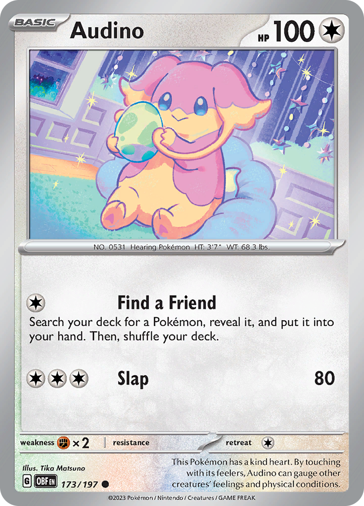 Pokemon TCG - Obsidian Flames - #173 -Audino - Common