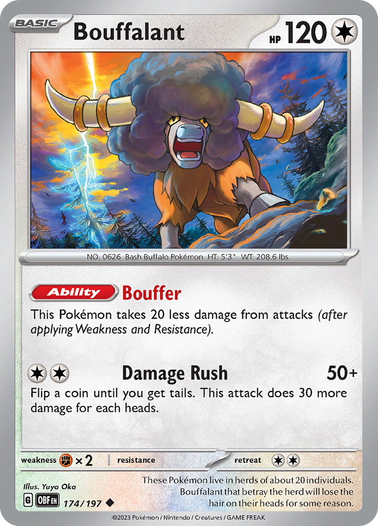 Pokemon TCG - Obsidian Flames - #174 -Bouffalant - Uncommon