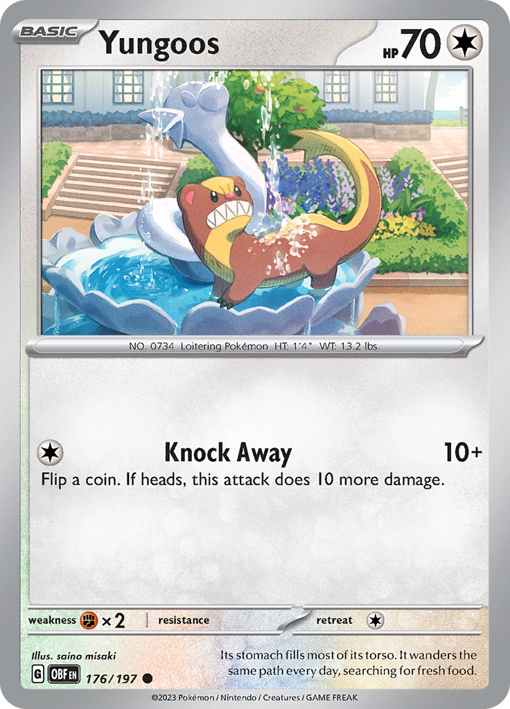 Pokemon TCG - Obsidian Flames - #176 -Yungoos - Common