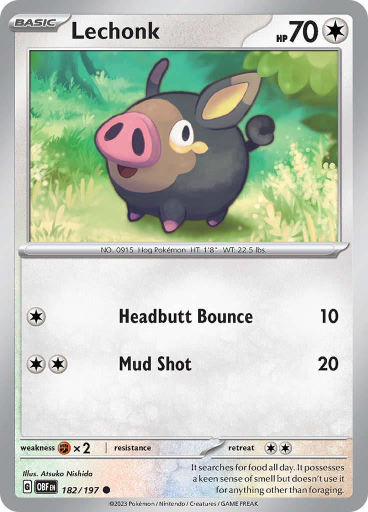 Pokemon TCG - Obsidian Flames - #182 -Lechonk - Common