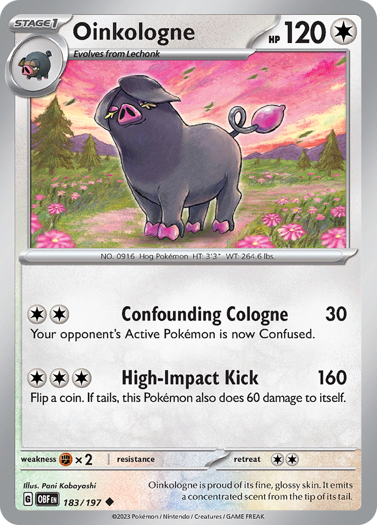 Pokemon TCG - Obsidian Flames - #183 -Oinkologne - Uncommon