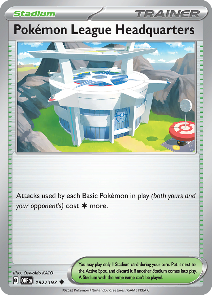 Pokemon TCG - Obsidian Flames - #192 -Pokémon League Headquarters -U/C
