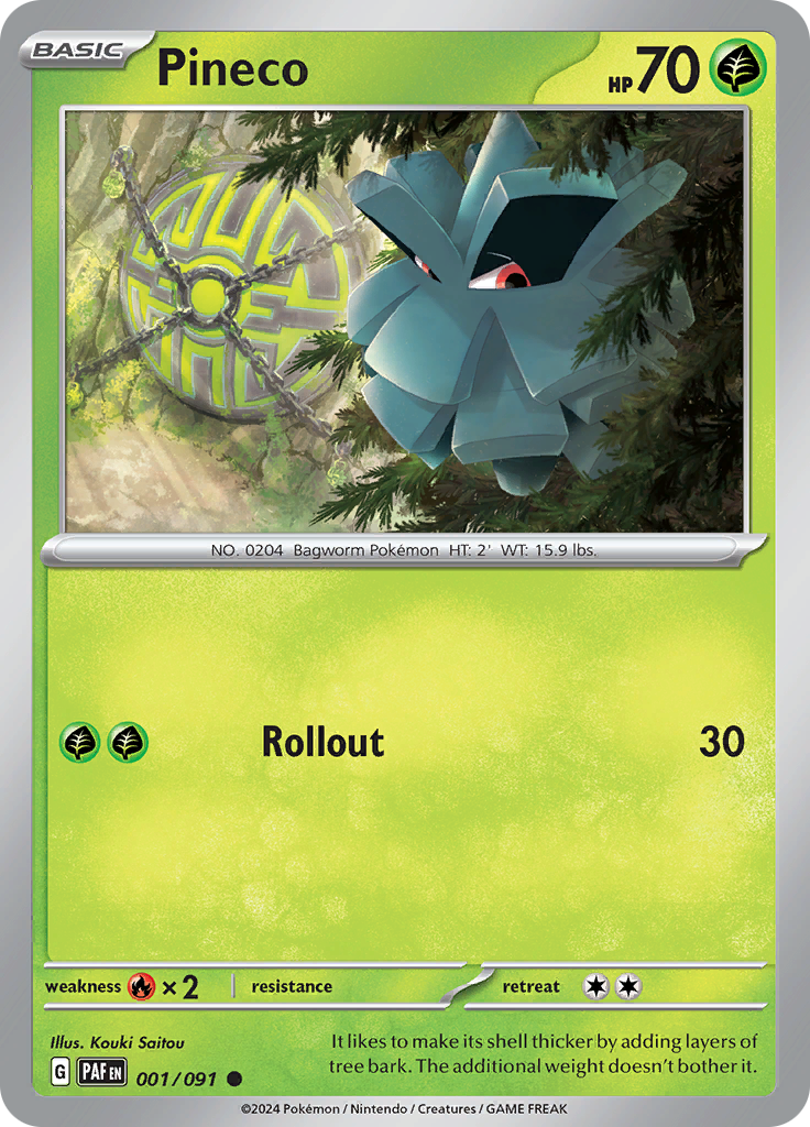 Pokemon TCG - Paldean Fates - #1 - Pineco - Common