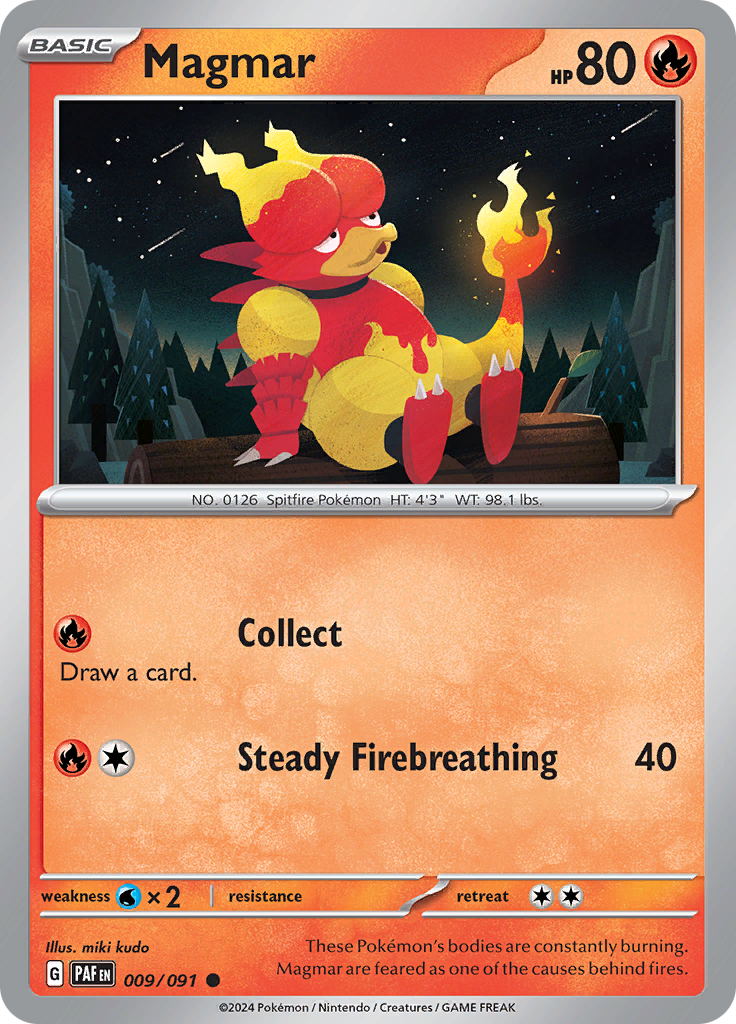 Pokemon TCG - Paldean Fates - #9 - Magmar - Common