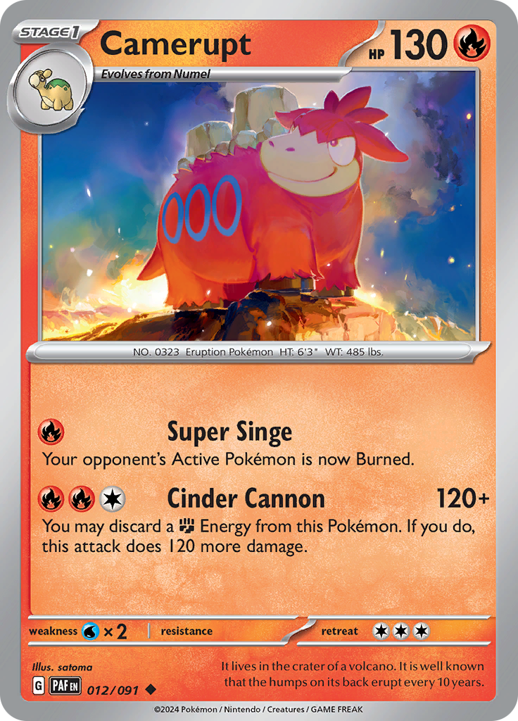 Pokemon TCG - Paldean Fates - #12 - Camerupt - Uncommon