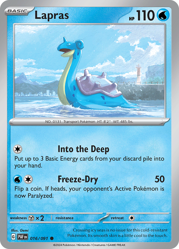 Pokemon TCG - Paldean Fates - #16 - Lapras - Common
