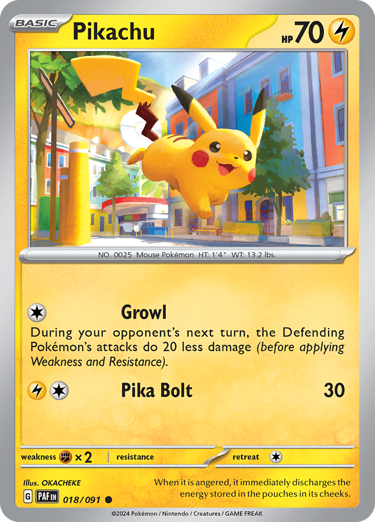 Pokemon TCG - Paldean Fates - #18 - Pikachu - Common