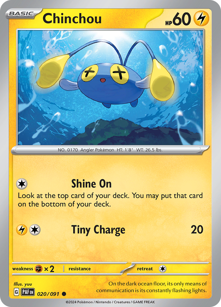 Pokemon TCG - Paldean Fates - #20 - Chinchou - Common