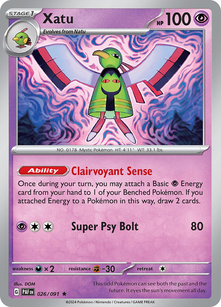 Pokemon TCG - Paldean Fates - #26 - Xatu - Rare