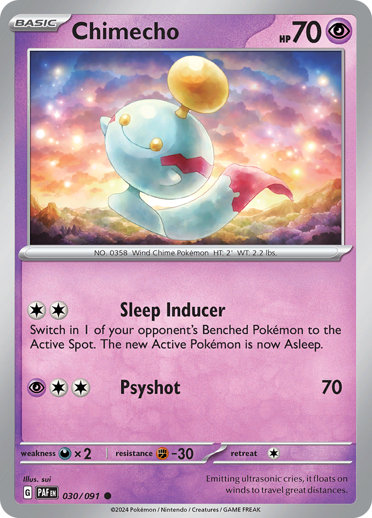 Pokemon TCG - Paldean Fates - #30 - Chimecho - Common