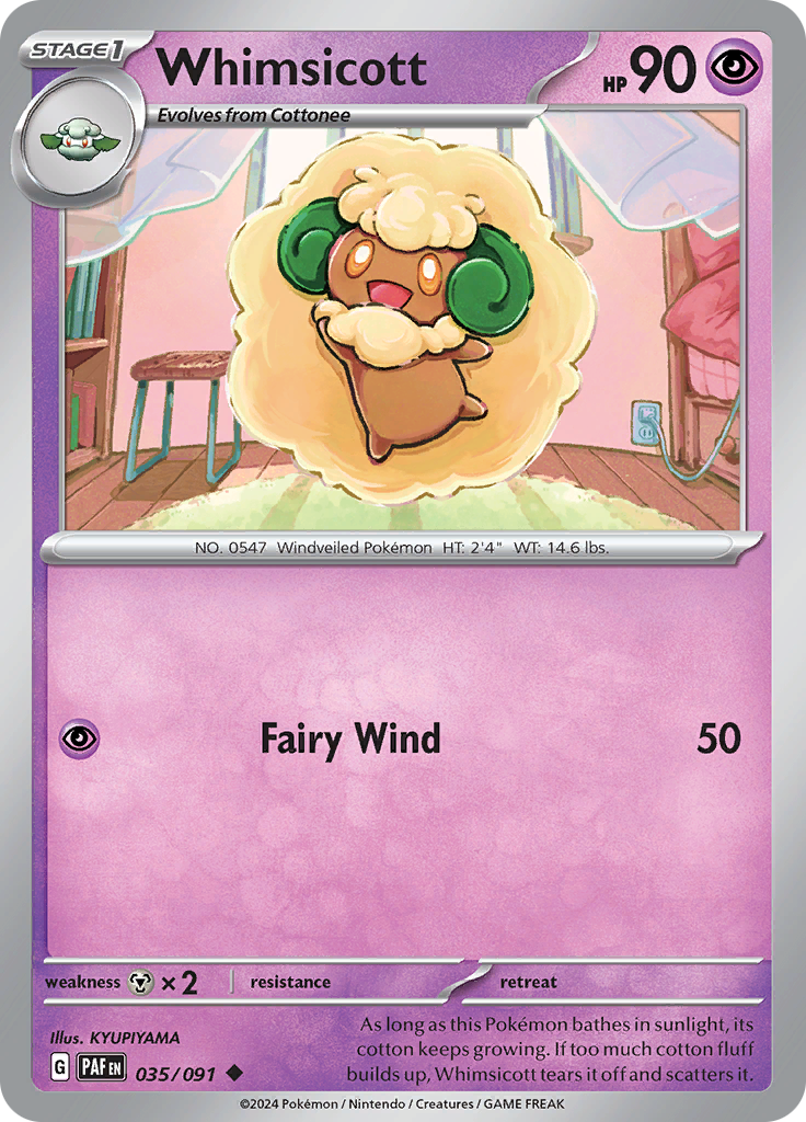 Pokemon TCG - Paldean Fates - #35 - Whimsicott - Uncommon