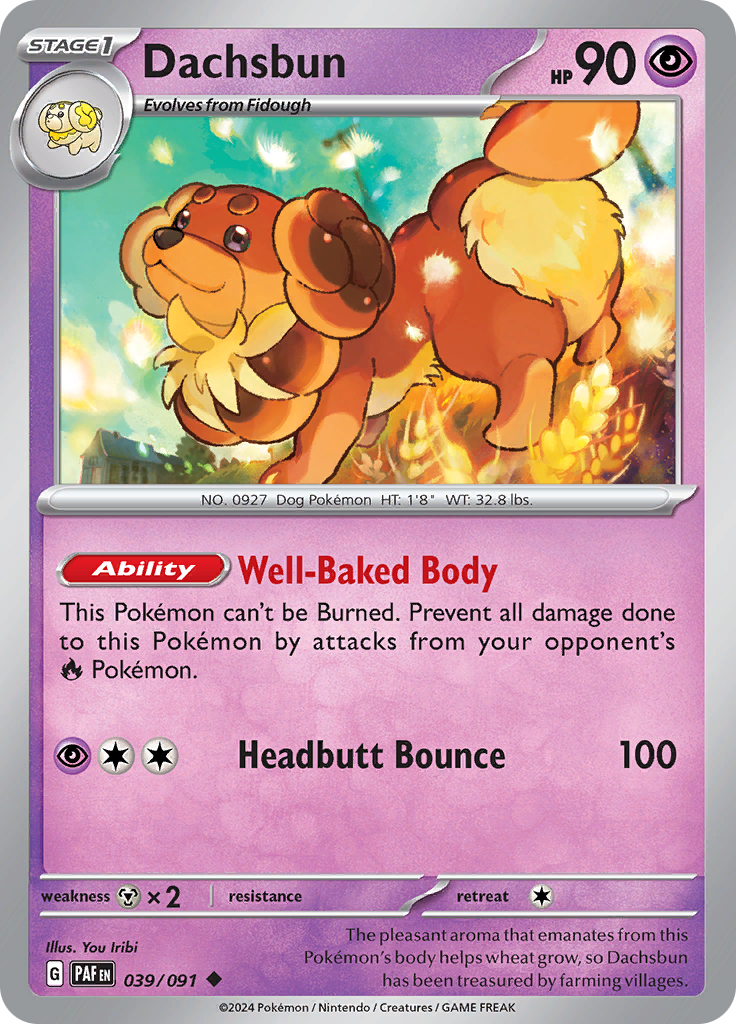 Pokemon TCG - Paldean Fates - #39 - Dachsbun - Uncommon