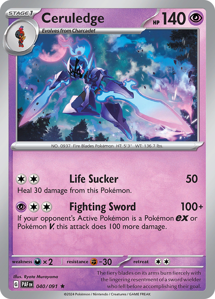 Pokemon TCG - Paldean Fates - #40 - Ceruledge - Rare