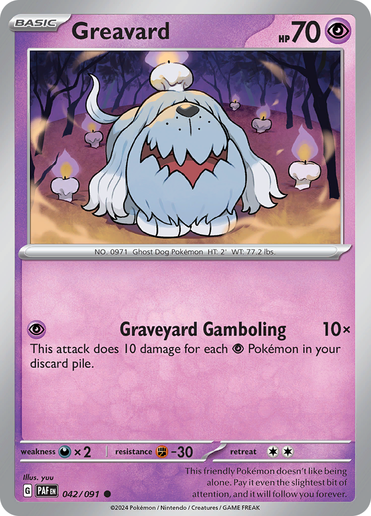 Pokemon TCG - Paldean Fates - #42 - Greavard - Common