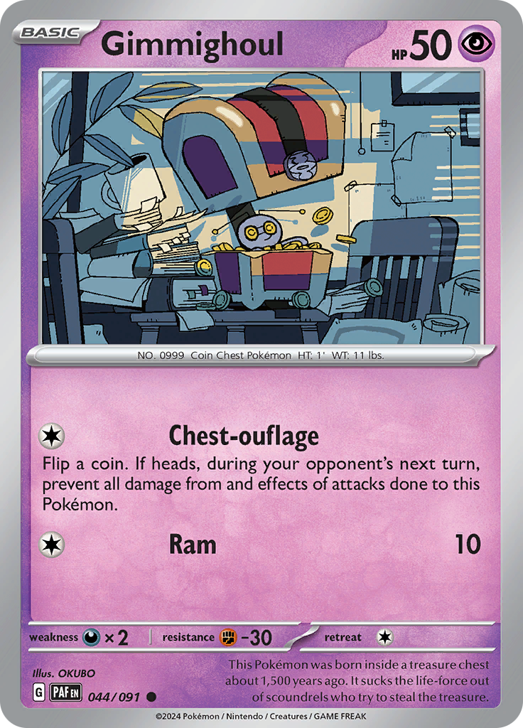 Pokemon TCG - Paldean Fates - #44 - Gimmighoul - Common
