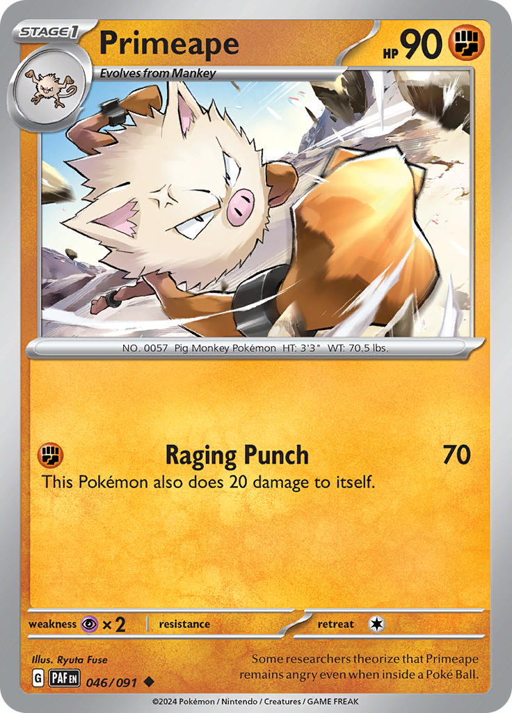 Pokemon TCG - Paldean Fates - #46 - Primeape - Uncommon