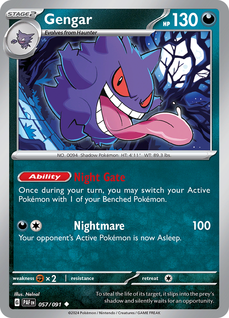 Pokemon TCG - Paldean Fates - #57 - Gengar - Uncommon