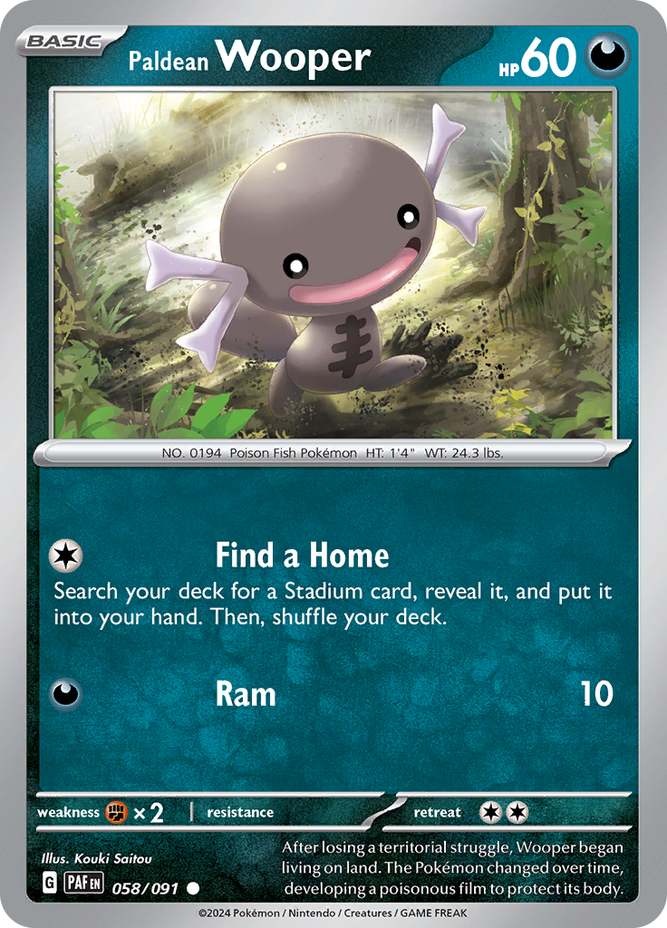 Pokemon TCG - Paldean Fates - #58 - Paldean Wooper - Common