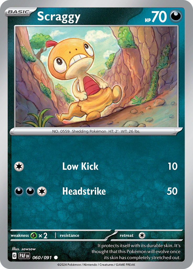 Pokemon TCG - Paldean Fates - #60 - Scraggy - Common