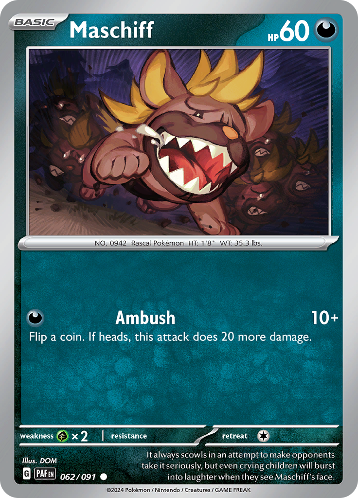Pokemon TCG - Paldean Fates - #62 - Maschiff - Common