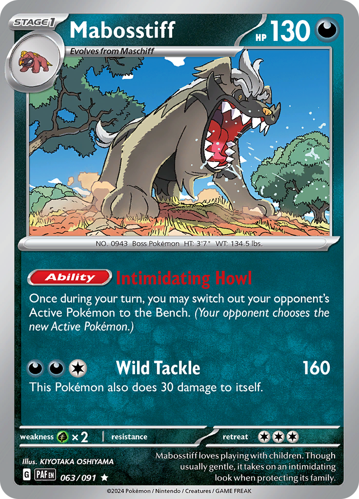 Pokemon TCG - Paldean Fates - #63 - Mabosstiff - Rare