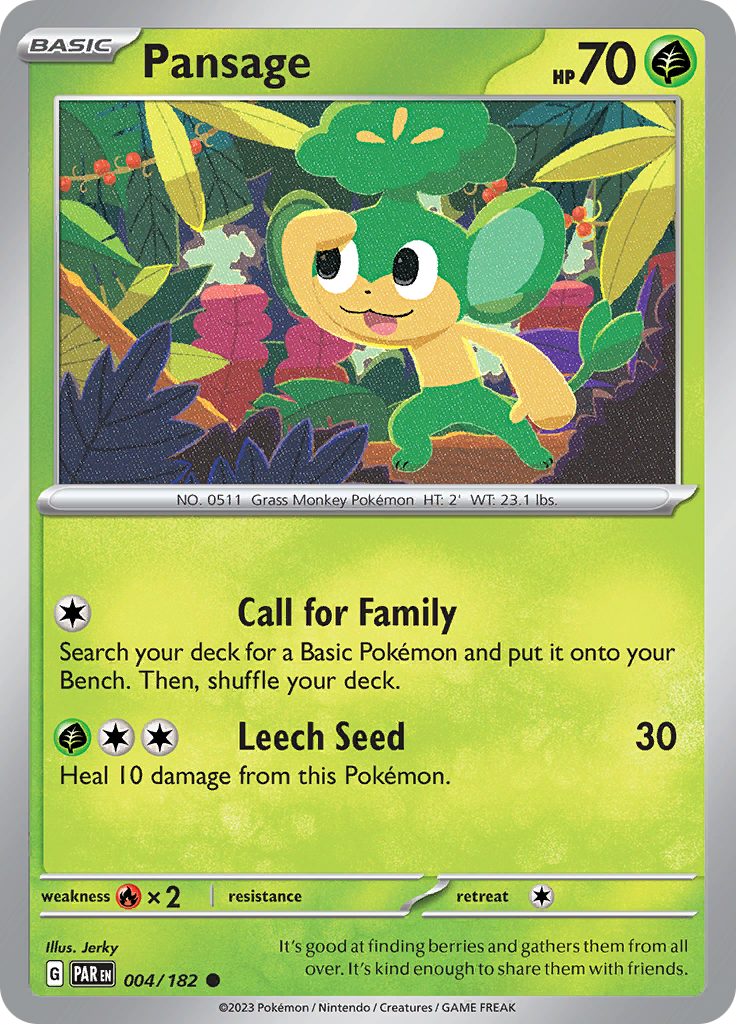 Pokemon TCG: Paradox Rift card - Pansage.
