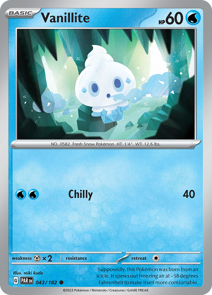 Pokemon TCG: Paradox Rift card - Vanillite.