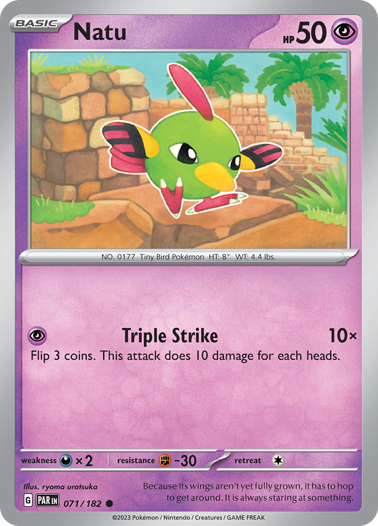 Pokemon TCG: Paradox Rift card - Natu.
