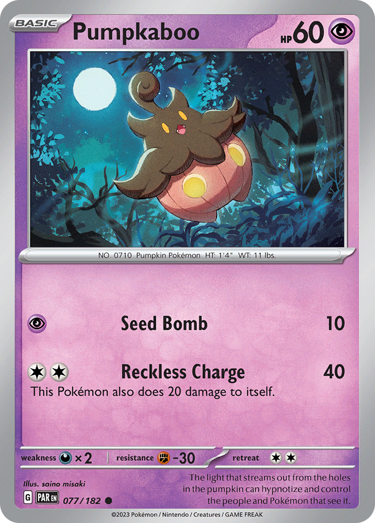 Pokemon TCG: Paradox Rift card - Pumpkaboo.