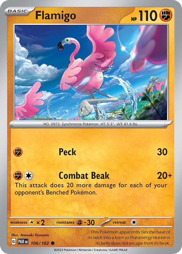 Pokemon TCG: Paradox Rift card - Flamigo.