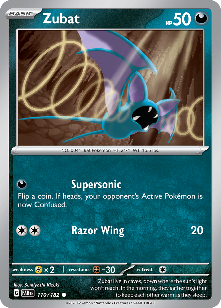 Pokemon TCG: Paradox Rift card - Zubat.