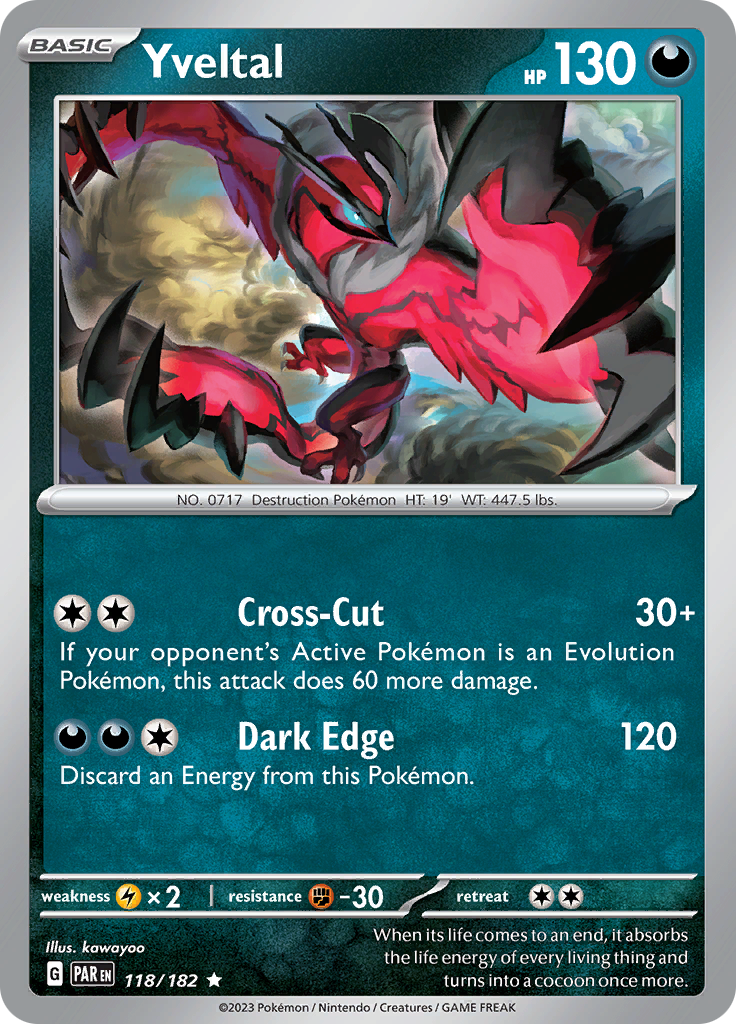 Pokemon TCG: Paradox Rift card - Yveltal.