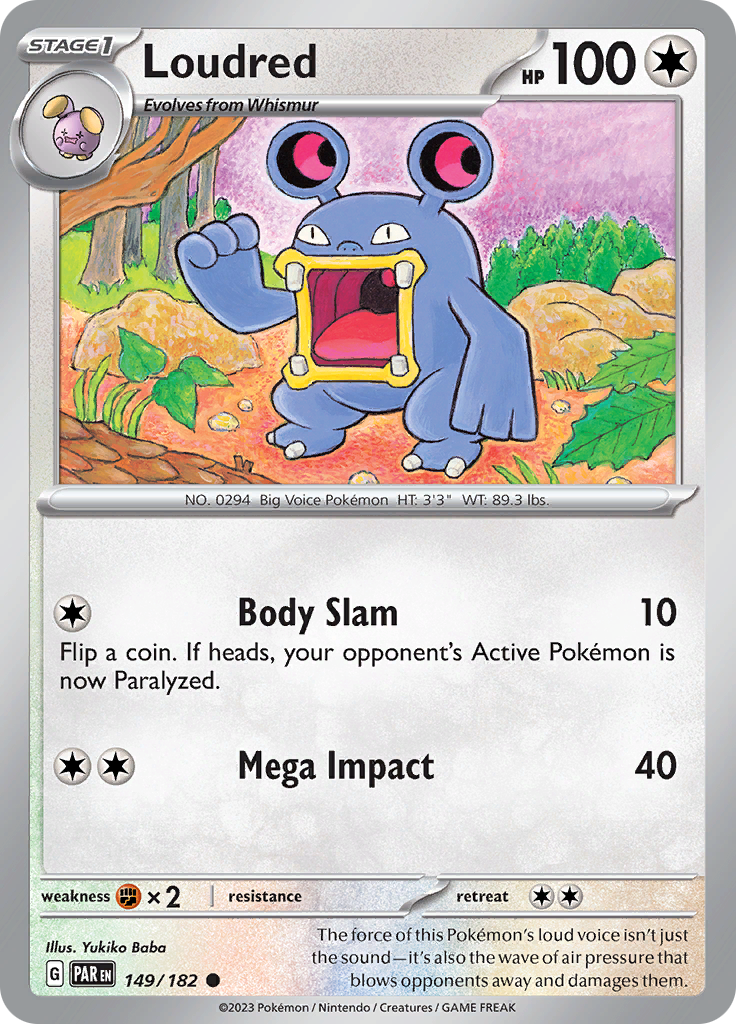 Pokemon TCG: Paradox Rift card - Loudred.