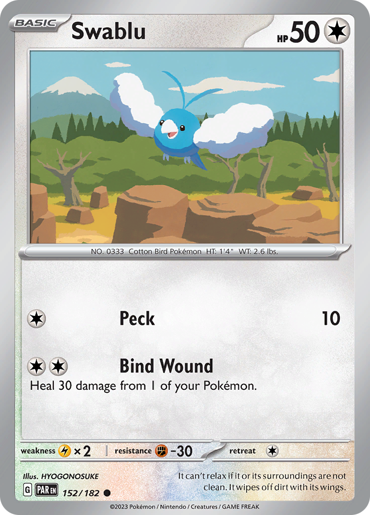 Pokemon TCG: Paradox Rift card - Swablu.
